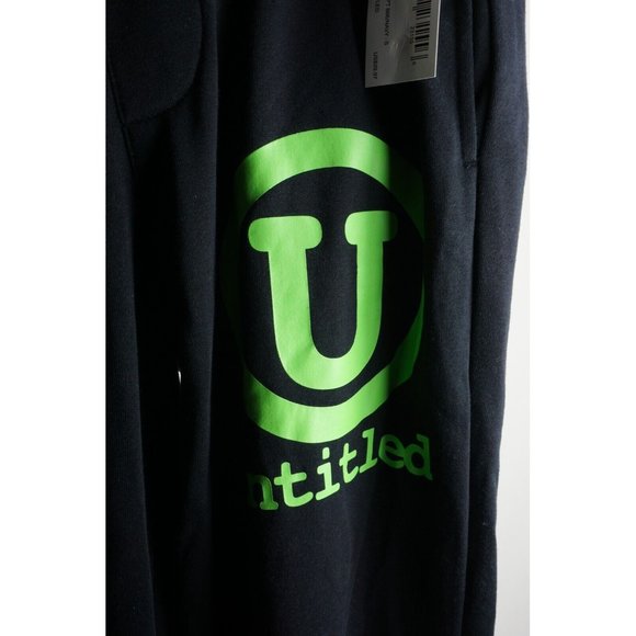 New Designs Untitled Circle U Untitled Men's Small Navy Blue Fleece Sweatpants - Picture 5 of 8